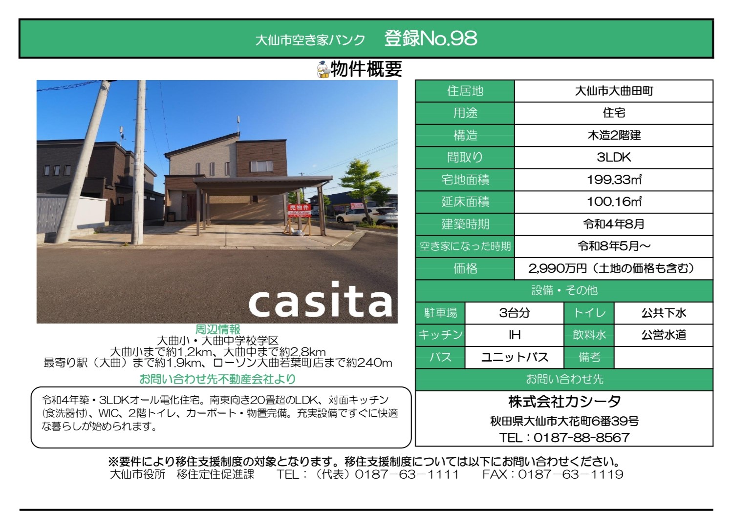 物件情報98の写真付きの情報画像、続けて詳細を記載します